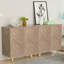 Buffet Celinda, buffet moderne en chêne naturel avec 2 portes et tablette réglable