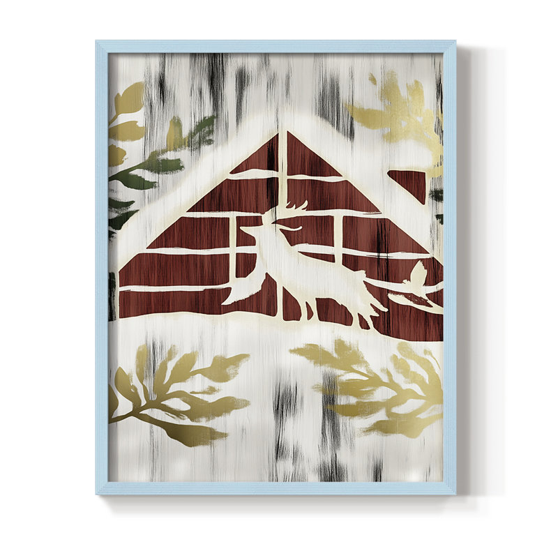 Reproduction encadrée - bois massif, Bleu, H 11 po x l 9 po
