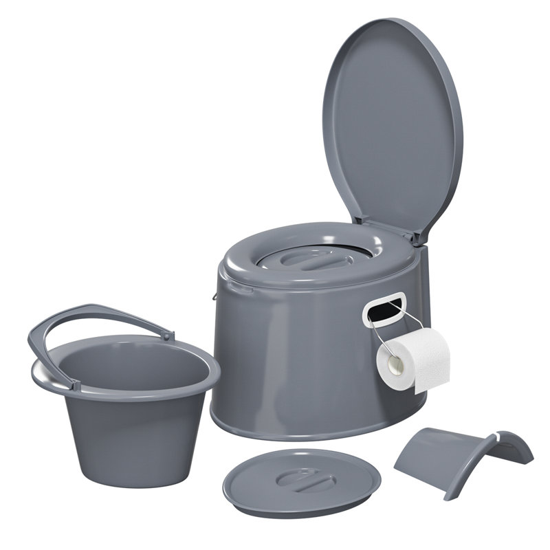 Toilette ronde monobloc, Gris