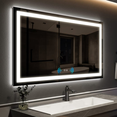 Berenize Rectangular LED Mirror Human Body Induction Motion Sensor Dimmable Anti Fog Vanity Mirror
