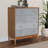 Taylin Mid-Century Grey Corduroy And Oak Brown Wood 4-Drawer Chest