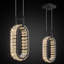 Mini luminaire suspendu moderne en cristal avec lustre ovale noir pour îlot de cuisine, salon, cuisine, bar et chambre à coucher (paquet de 1)-654522335