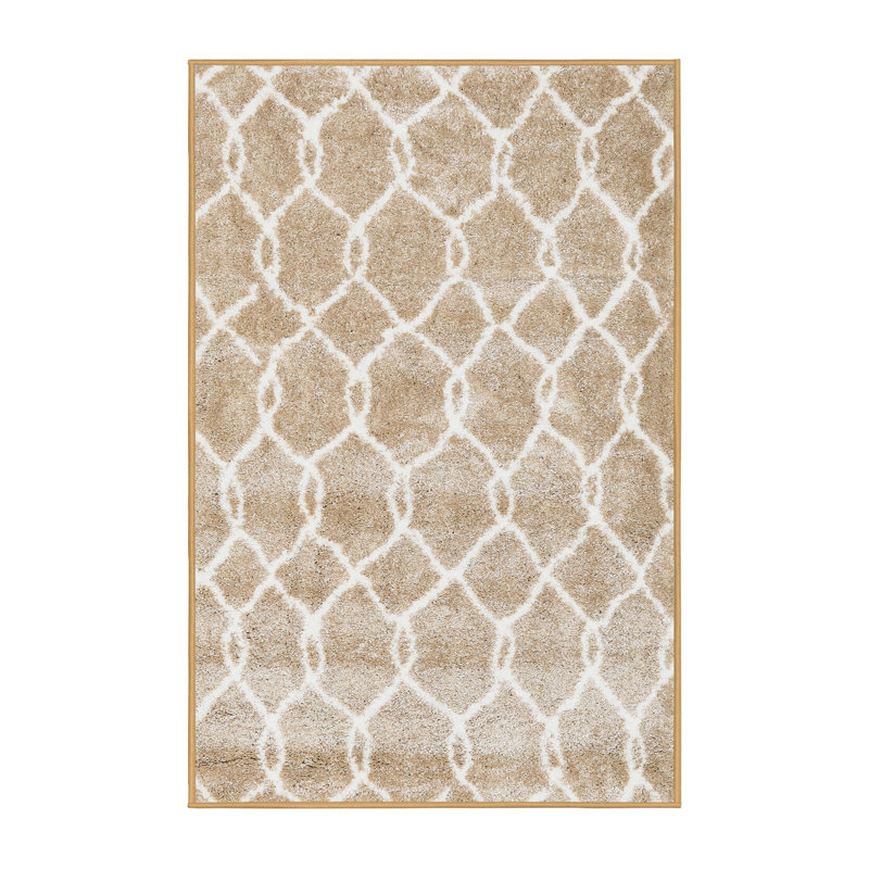 Surface beige contemporaine tapis, Rectangle 4 pi x 6 pi