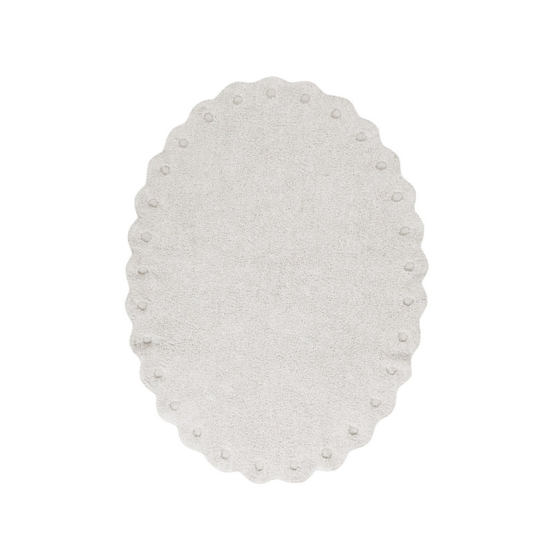 Washable Oval Rug Pine Cone Ivory