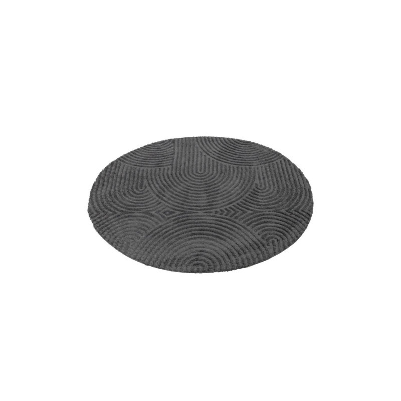 Handmade Microfibre Rug in Grey, Round 300cm