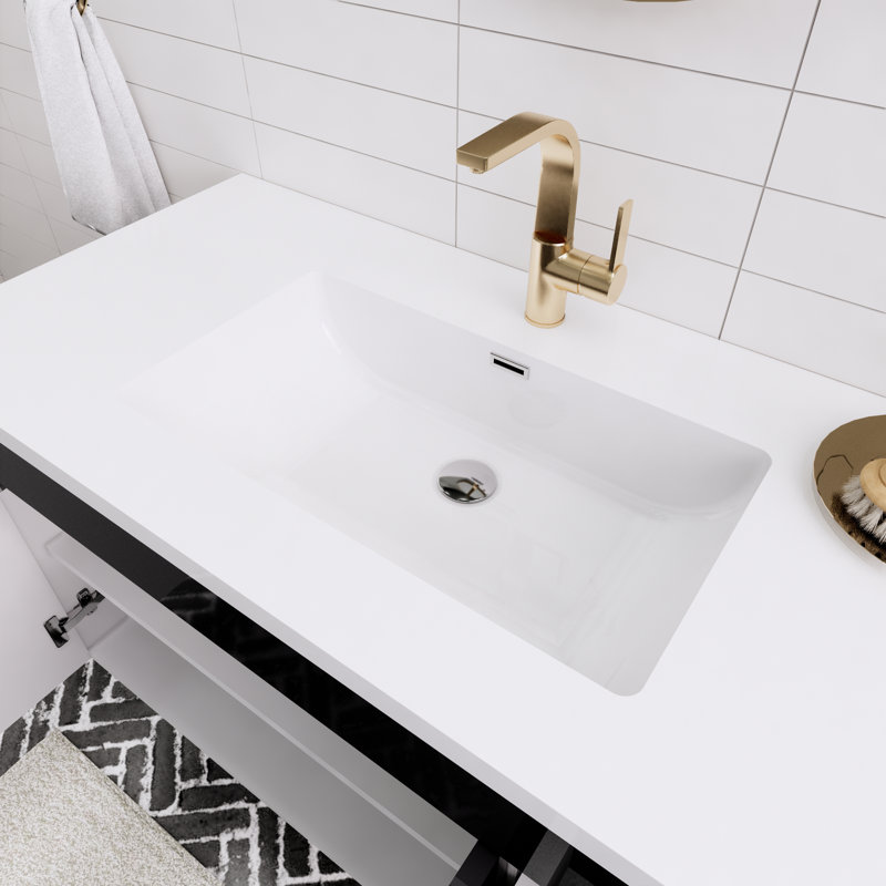 Ensemble de meuble-lavabo simple 42 po Thurnell, Noir lustré