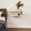 Kija Minimalistic Metal Floating Nightstand – Wall-Mounted Bedroom Side Table - White-945552423