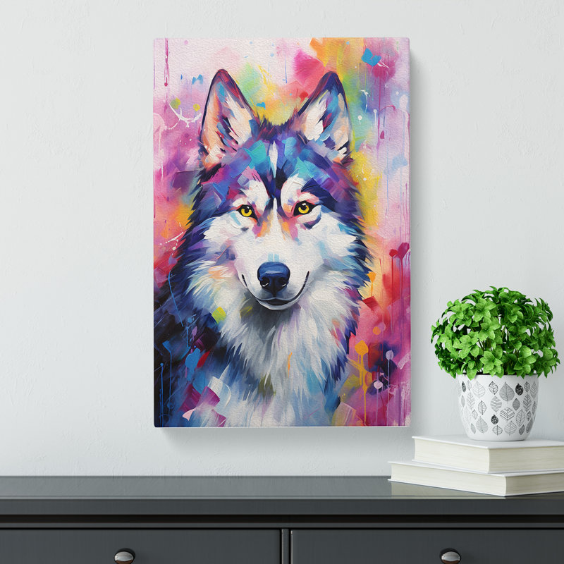 Husky Impressionism - Wrapped Canvas, 50cm H x 35cm W x 3cm D