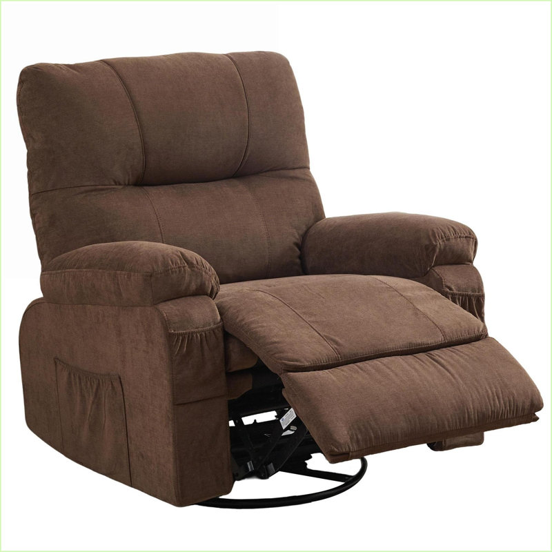 Fauteuils inclinables, pivotants à 360 ° pivotants simples avec coussin moelleux | Noyer brun | Fer + plastique, Brun