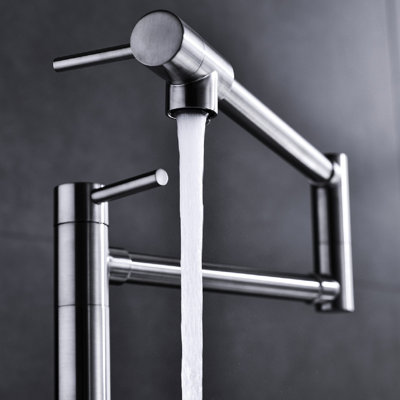 Robinet d'extension de robinet de remplissage en nickel brossé, poignées doubles pour un contrôle précis de l'eau, corrosion et empreinte digitale - finition de surface, éclaboussures de qualité - aérateur