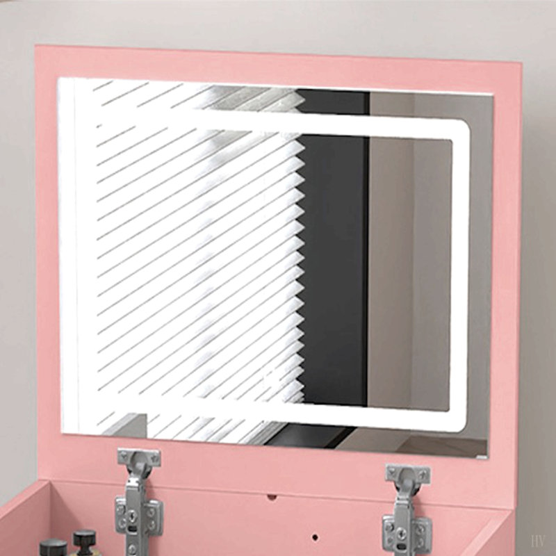 Coiffeuse et tabouret, ensemble de coiffeuse multifonctionnel 3-en-1, comprenant trois modes d'éclairage, un miroir HD, deux tiroirs coulissants et un tabouret de rangement caché.
