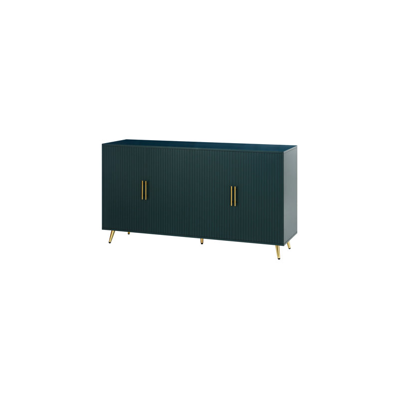 Tv Stand With Storage Cabinet & Classic Design - Navy Ample In Blue Finish