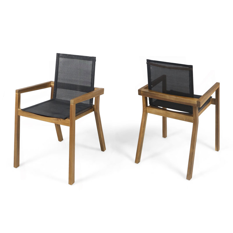 Patio Dining Chair,Set Of 2, Teak
