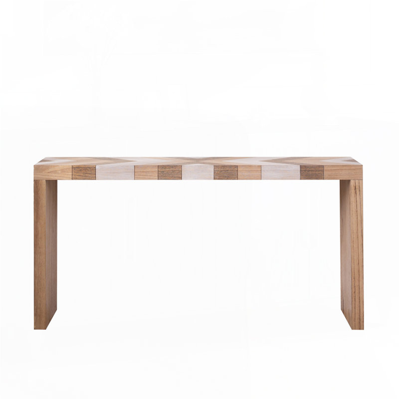62" Long Entryway Table,Modern Console Table with Chevron Patterned Top