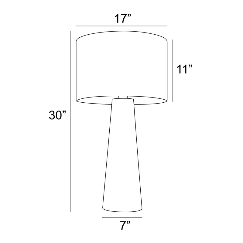 Lampe de table en résine Iarlaith, Noir, H 30,25 po x l 17 po x P 17 po