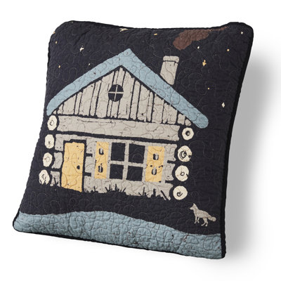 Donna Sharp Moonlit Cabin Quilted Cotton Square Throw Pillow