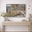 Abstract Tree "White Branch Leaves On Wood Effect Background Artwork, Abstract Neutral Tan Rustic Wall Pictures, Large Framed Canvas Giclee Print Wall Art"-1639753151-1663957867-1697138712