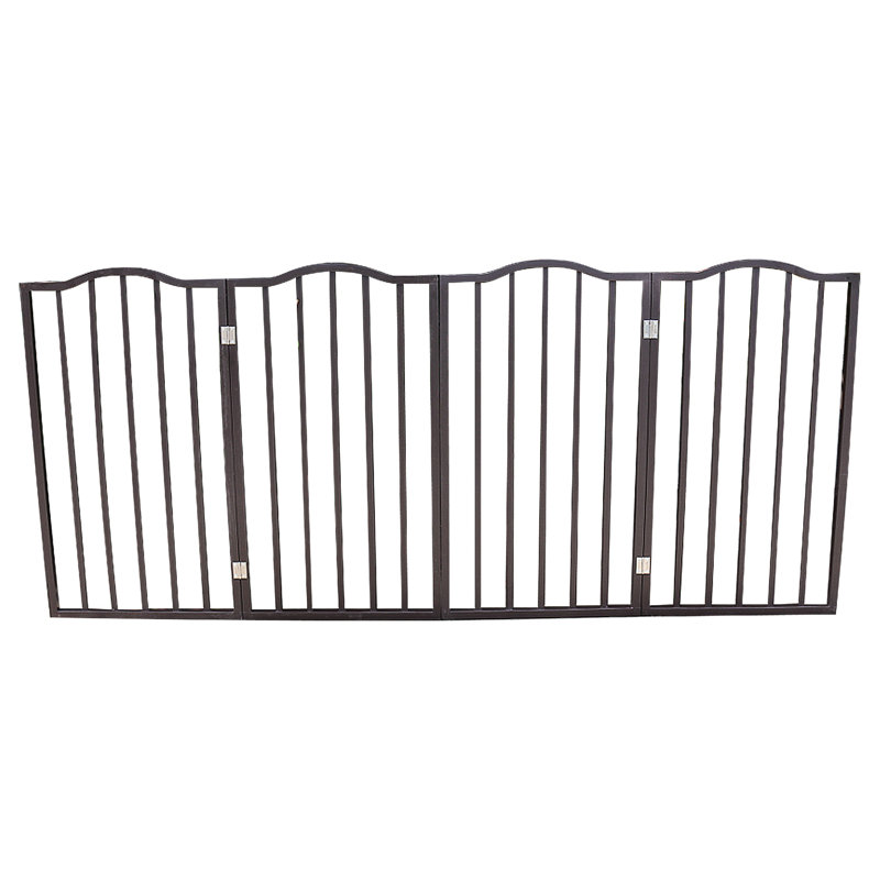 Barrière autoportante pliante pour animaux en brun foncé - pour les portes gardant votre maison propre et sécuritaire pour les animaux de compagnie