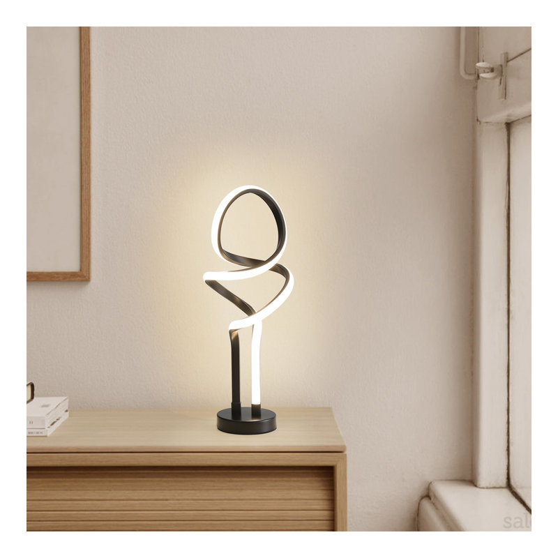 Petite lampe de table de chevet à DEL à intensité variable avec prise, lampe de bureau moderne pour chambre, salon et commode