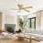  5 Solid Wood Blades Flush Mount Ceiling Fan Woven Rattan Cover DC Motor With Remote Light-342134497-342134522