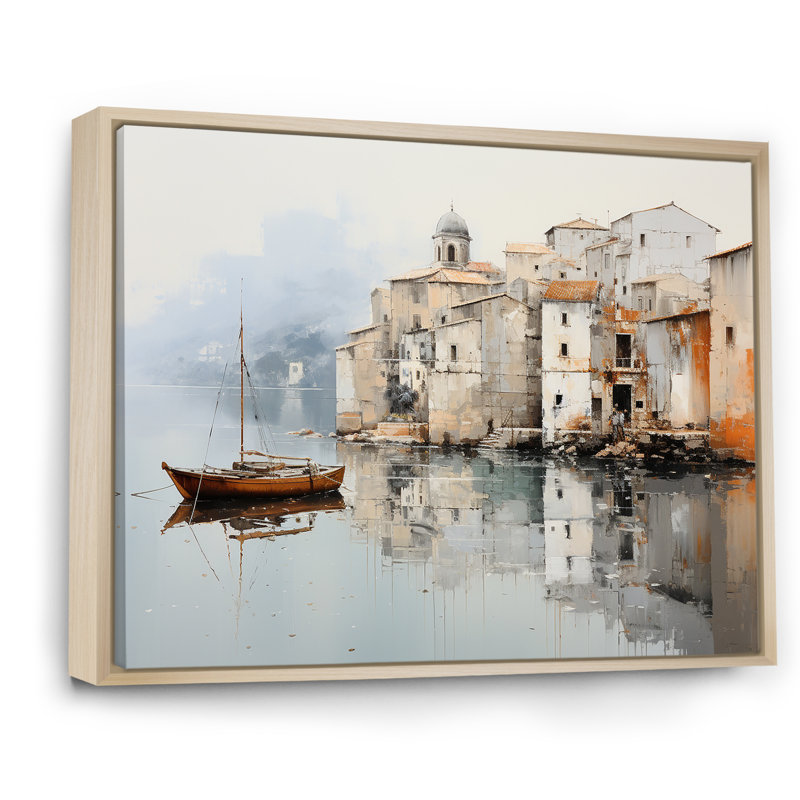 Almarina - Bateau, art mural, salon, H 12 po x l 20 po x P 1 po, Cadre naturel flottant