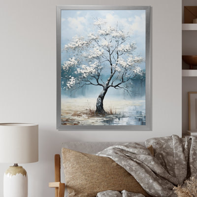 Érable sur fond bleu orageux sur toile