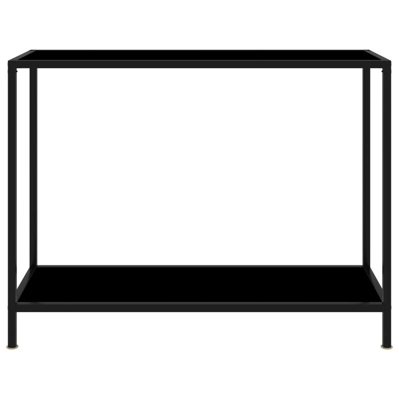 Caspar Glass Top Console Table, 75 H x 100 W x 35 D cm, Black