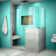 Unidoor Plus 48" W x 36.375" D x 72" H Frameless Pivot Rectangle Shower Enclosure with Fixed Panel