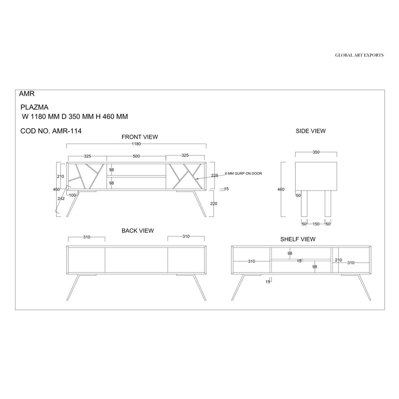 Saul Unfinished TV Stand for TVs up to 50"