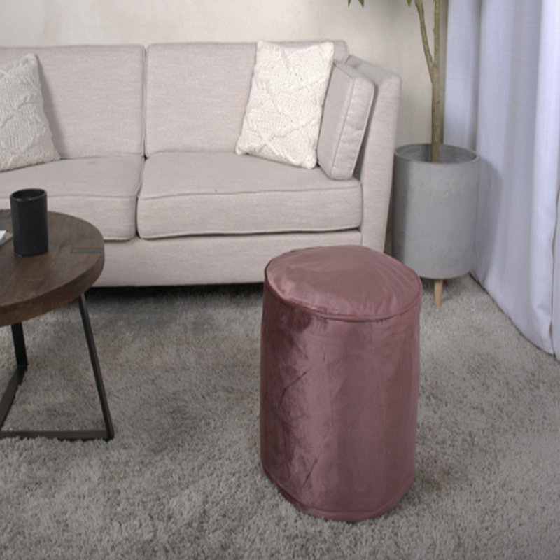 Pouf cylindrique - rose rosé