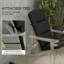 Coussin de chaise d'extérieur avec attaches de dossier Adirondack, noir