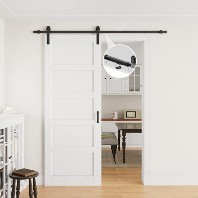32" × 96" Solid Core Sliding Barn Door with Finished Surface, Ready to Use All Installation Hardware Kit & Soft Close Included, Can Be Repainted, No Assembly Required