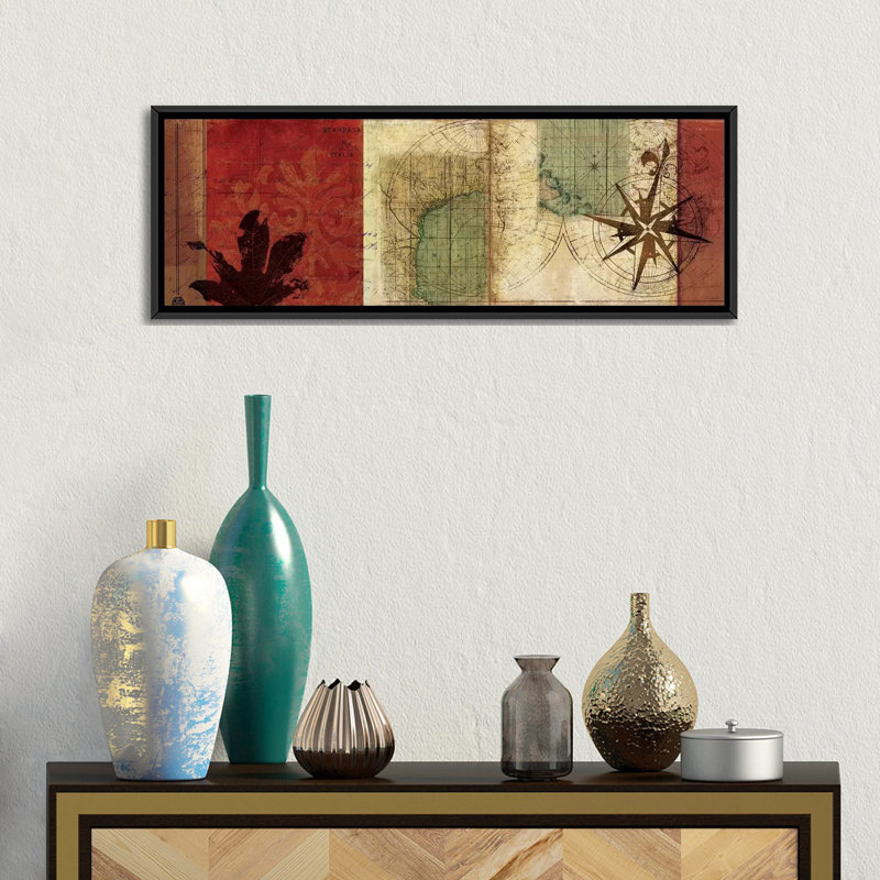« travel i » par pi studio, reproduction d’impression sur toile tendue, H 16 po x l 48 po x P 1,5 po, Cadre noir