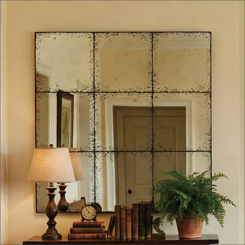 Miroir carré carré design industriel rétro polyvalent
