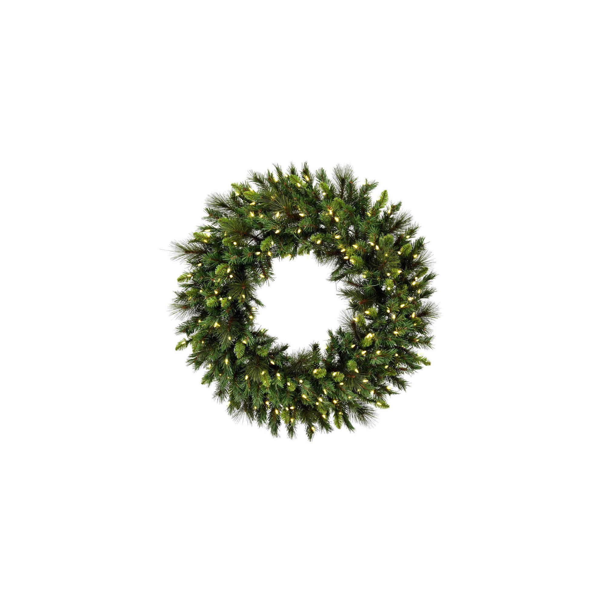 Bangor Mixed Pine Faux Pine Lighted Wreath, LED, 60" H x 60" W x 4" D