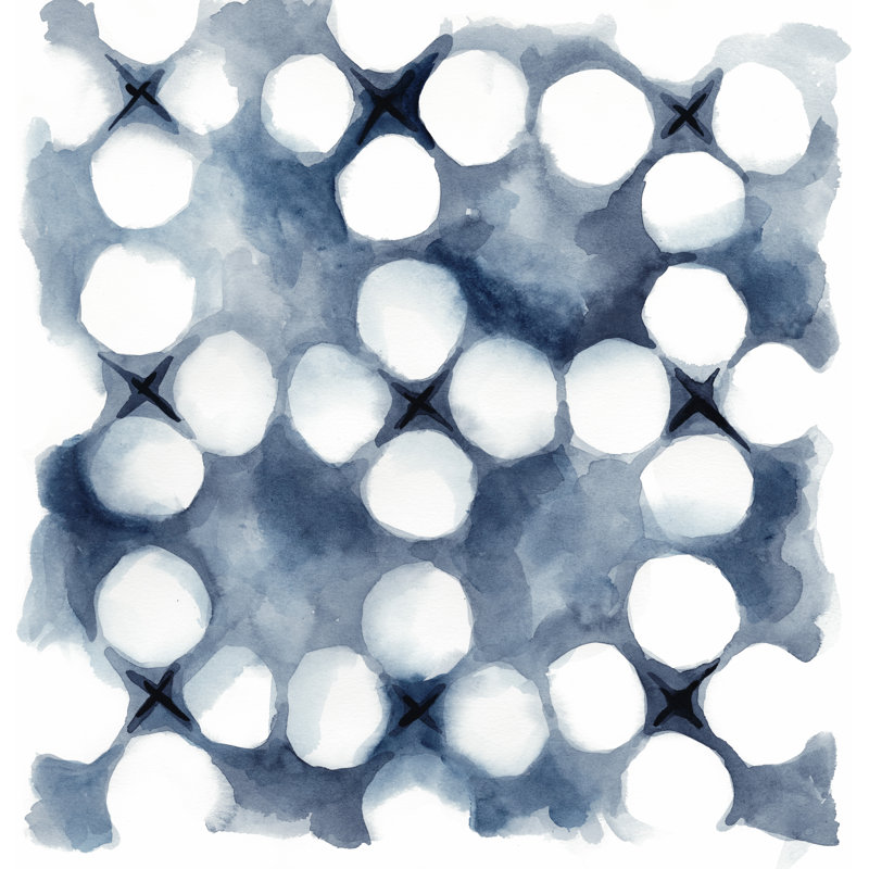 Indigo Study VI by Chariklia Zarris - Wrapped Canvas Painting, 76cm H x 76cm W x 3.8cm D