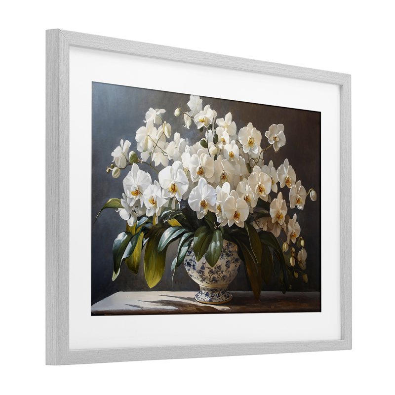 «Elegant Orchid Arrangement», reproduction encadrée sous verre, conception de Franklyn Gregory, H 17 po x l 23 po
