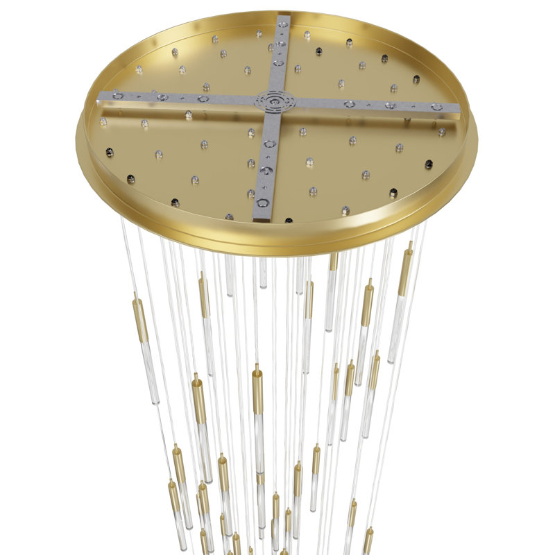 Main Street Collection 51 Light Snow Acyrlic Multi Port Pendants, Brushed Brass