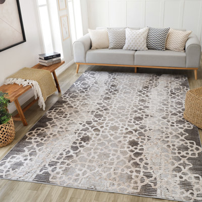 Tapis rectangulaire Kennily avec envers antidérapant