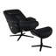 Fauteuil d'appoint pivotant noir avec repose-pieds