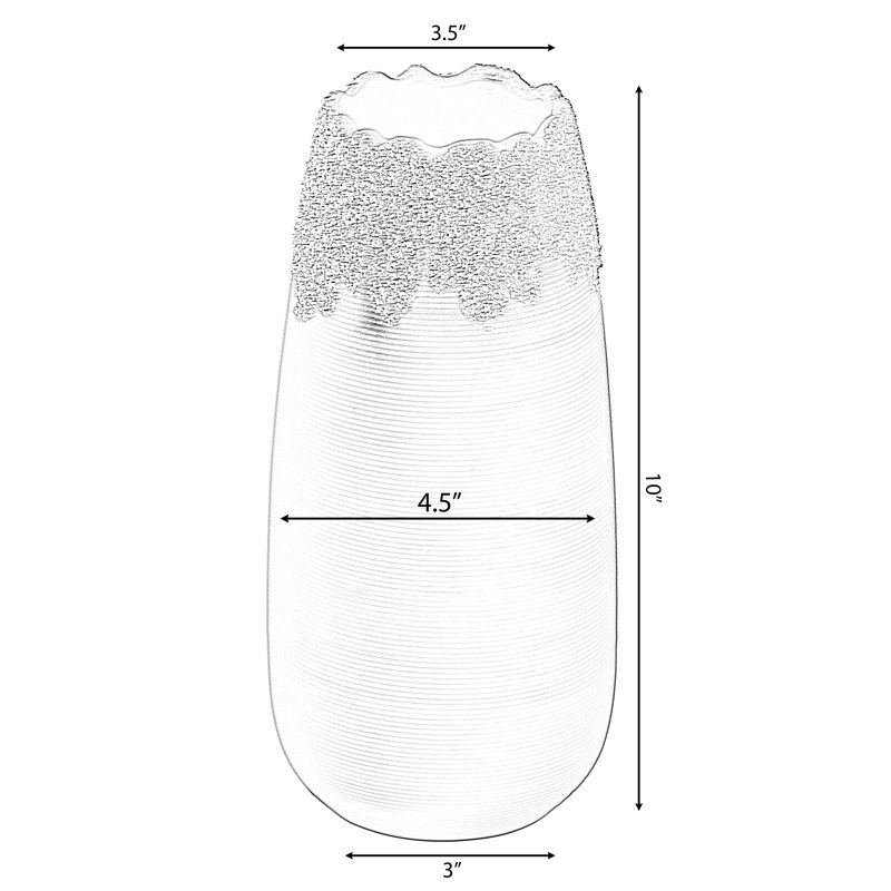 Susete Crystal Table Vase, 10" H x 4.5" W x 4.5" D