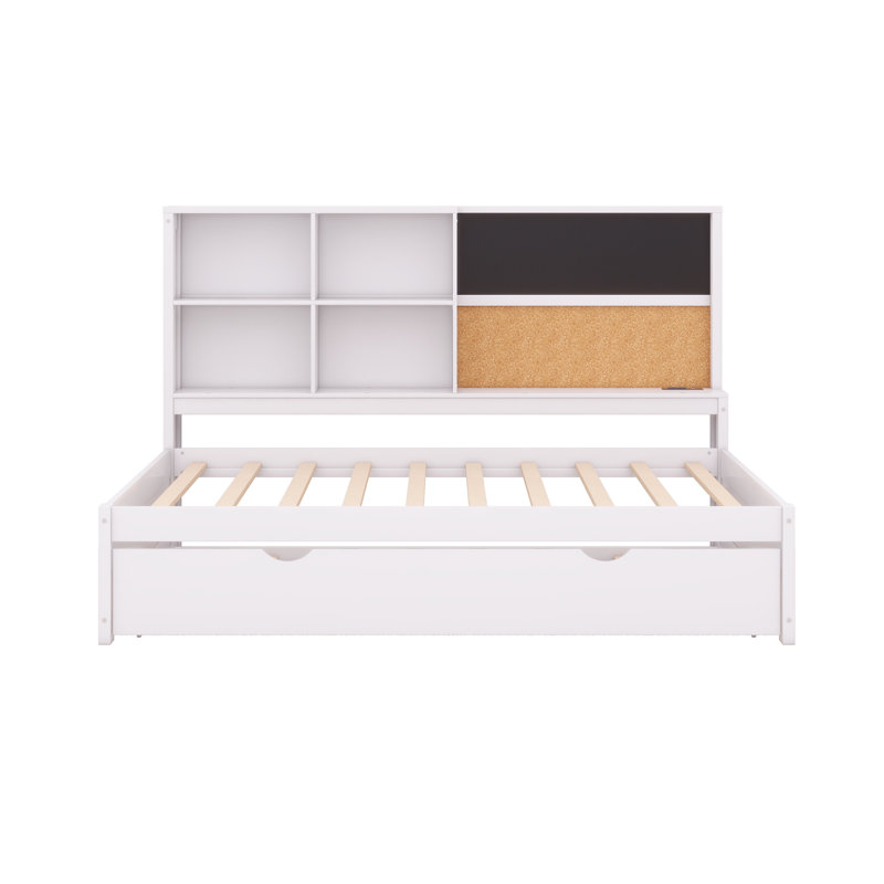 Daybed with Storage Shelves, Full, White