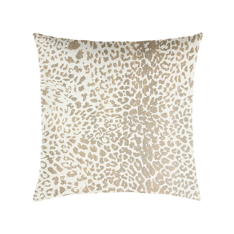 Coussin Sunbrella, Simple, Imprimé animal brun clair, Carré 20 po