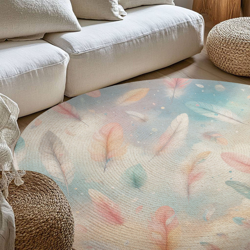 Tapis tressé Fluttering Hues, Rond 5 pi