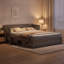Lit escamotable convertible de style ferme avec matelas, tiroirs et borne de recharge, gris-811725119