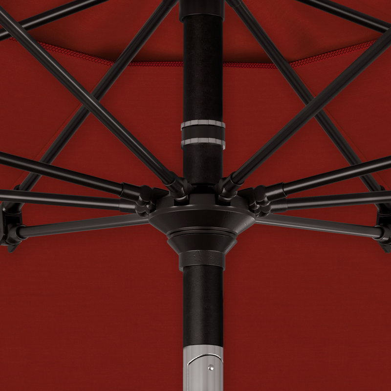 Parasol de marché 90 po Sunbrella, Toile Sunbrella® rouge Jockey, Bronze
