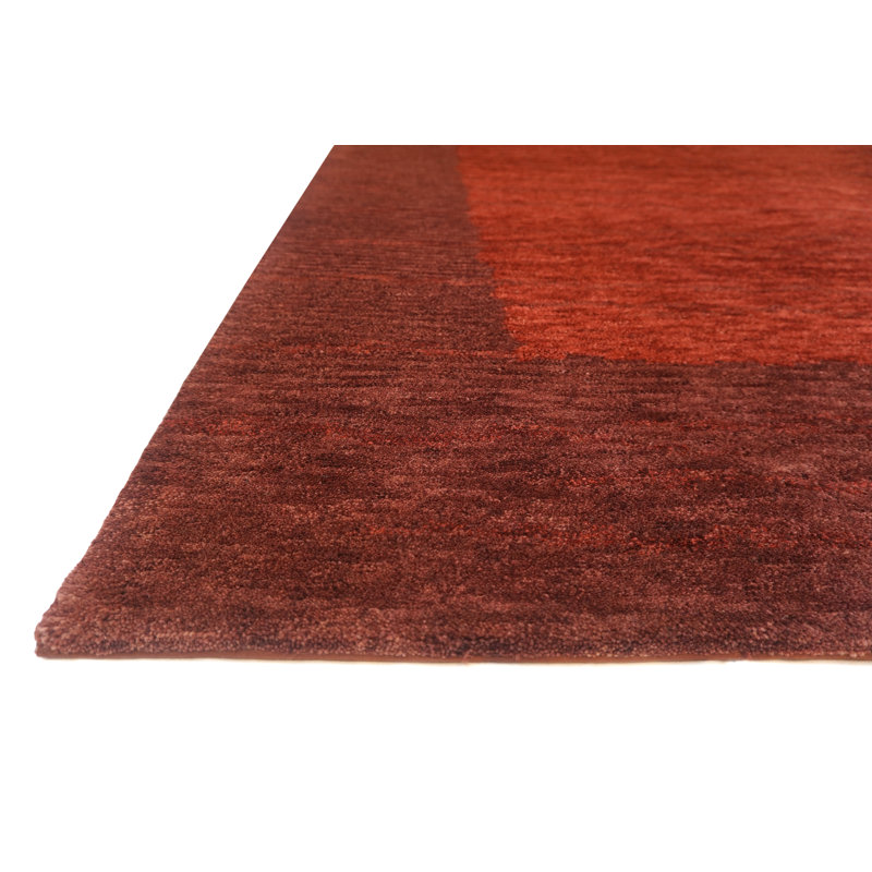 Plateau Hand Knotted Wool Geometric Area Rug, Rectangle 6' x 9'