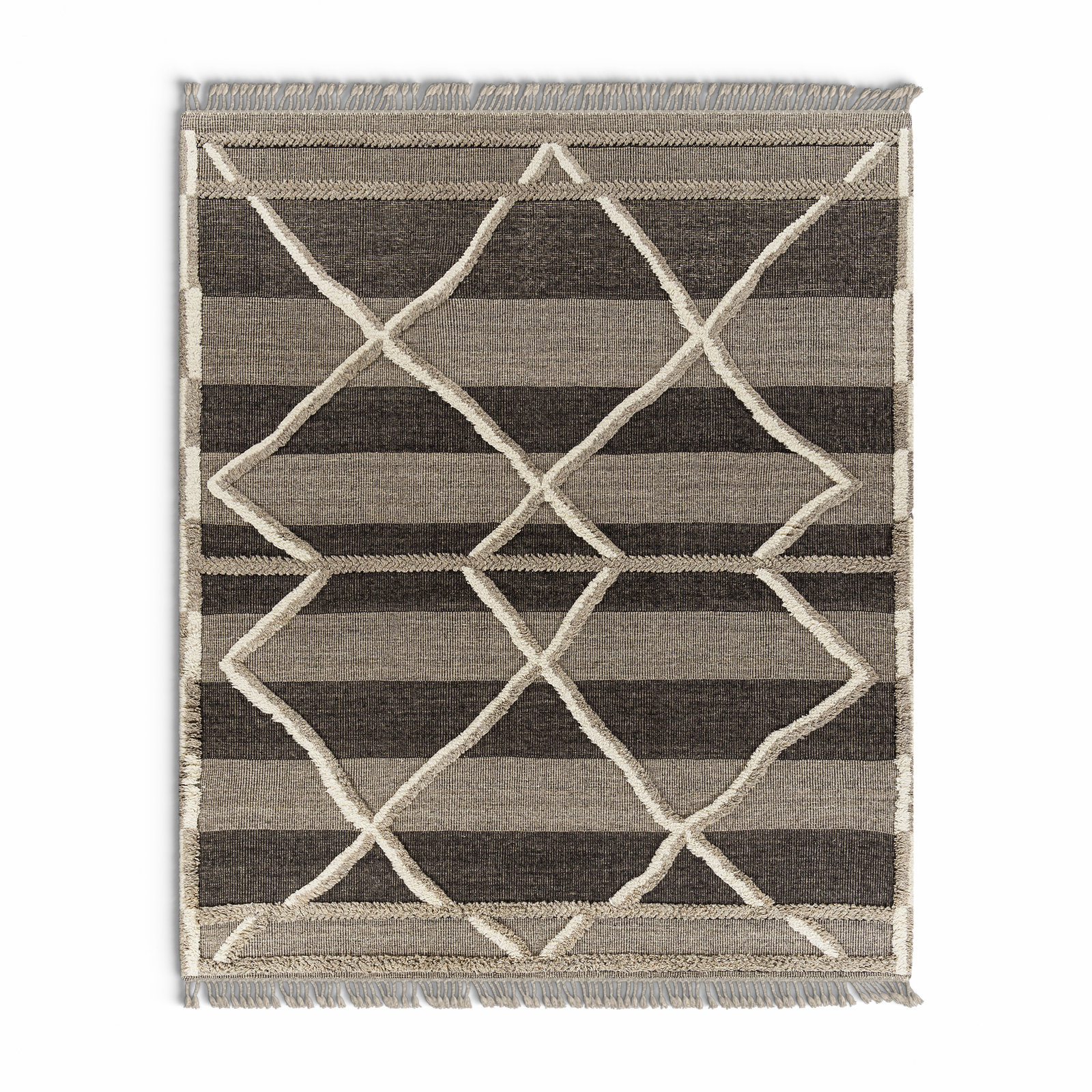 Leanna Hand-Knotted Gray Moroccan Rug, Rectangle 8' x 10'