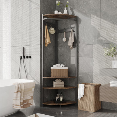 Corner Coat Rack With 6 Double Hooks