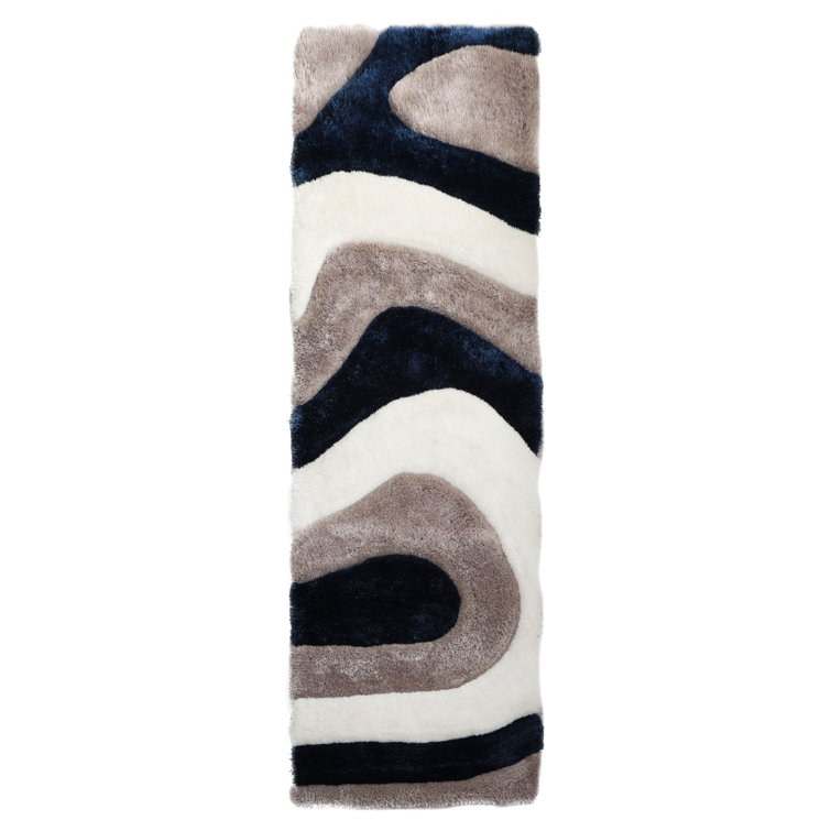 Thionville Shag Blue/Grey/White Shag Area Rug
